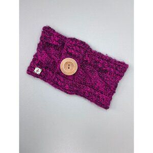 Smartwool women's pink purple cable knit winter headband wrap wool blend